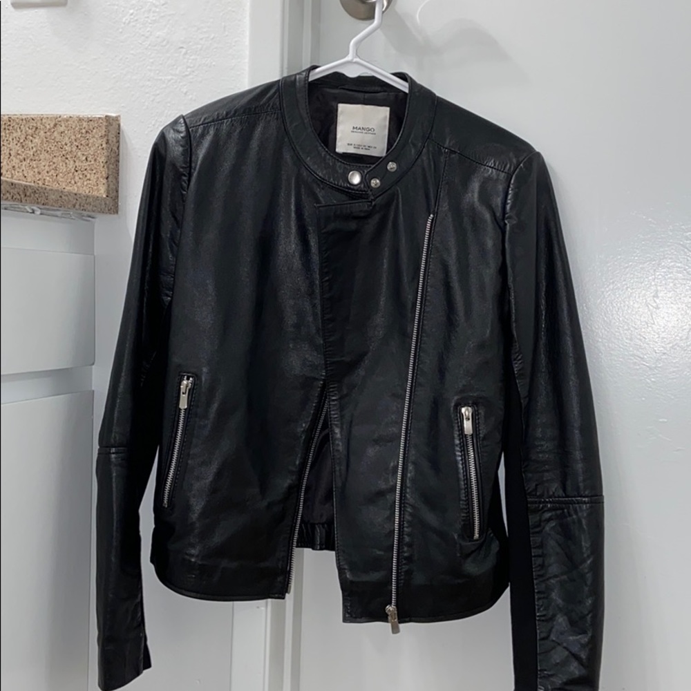 mango genuine leather jacket